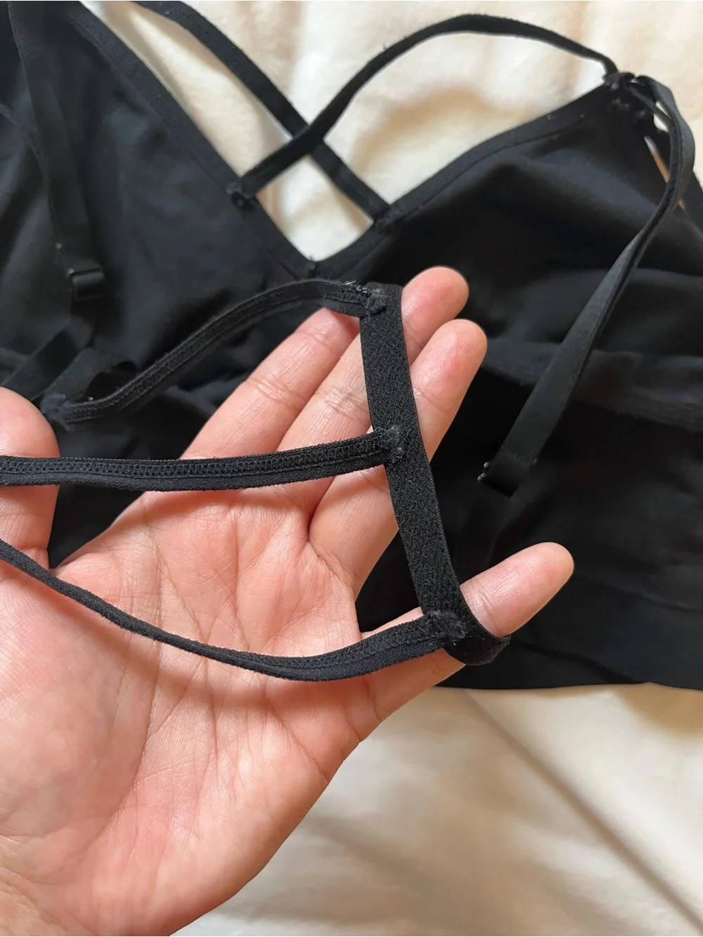 Women's Plus Size Wireless, Tagless Bralettes - Black and Acid Wash - 14/16